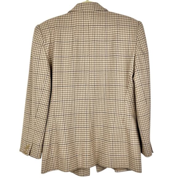 Vintage Tan Houndstooth Double Breasted Blazer 8 Union Made - Picture 9 of 9